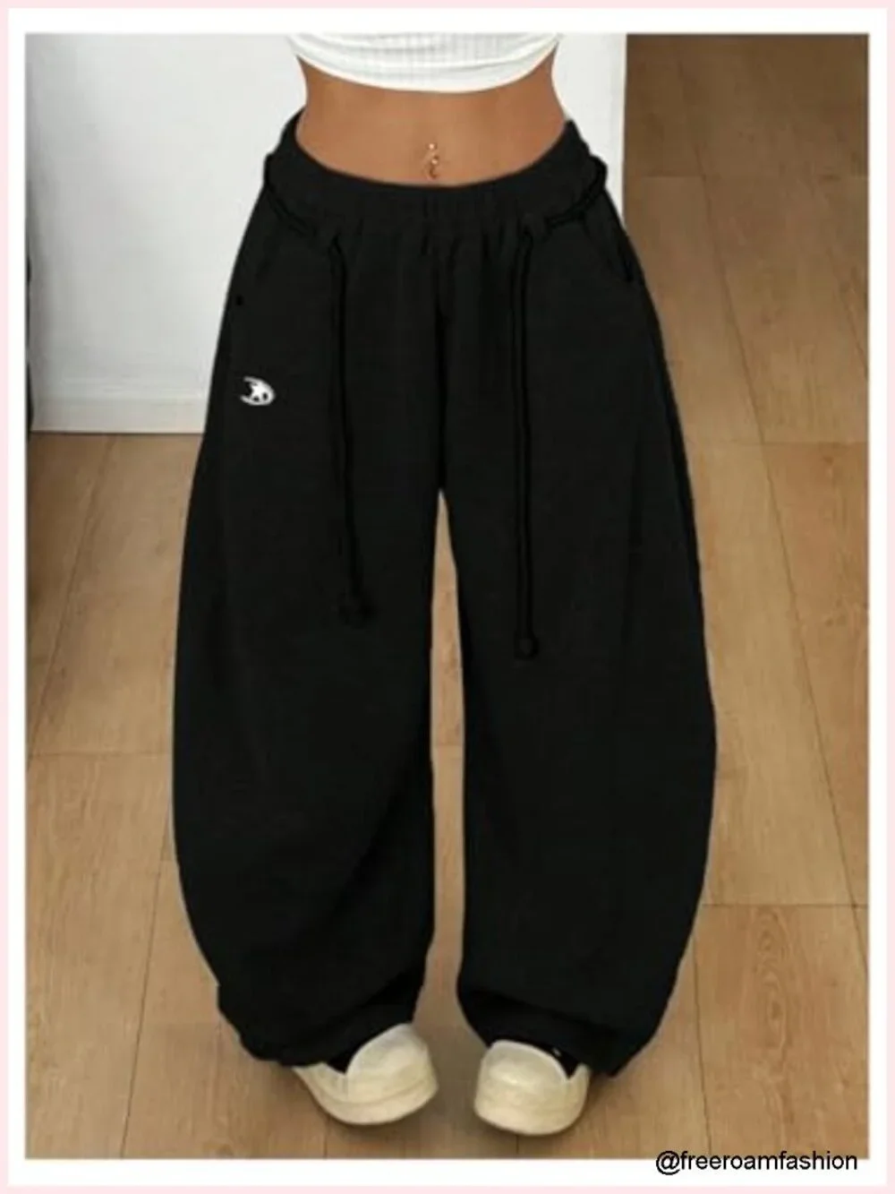 Wide Leg Barrel Sweatpants Athletic Baggy with Pockets